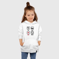 Толстовка детская хлопковая Eat - sleep - Poppy Playtime - repeat, цвет: белый — фото 2