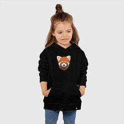 Толстовка детская хлопковая Голова милой красной панды, цвет: черный — фото 2
