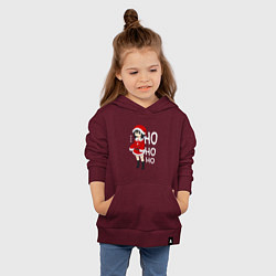 Толстовка детская хлопковая Девочка в костюме санты, цвет: меланж-бордовый — фото 2