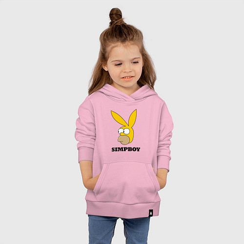 Детская толстовка-худи Simpboy - rabbit Homer / Светло-розовый – фото 4