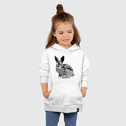Толстовка детская хлопковая Rabbit in patterns, цвет: белый — фото 2