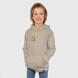 Толстовка детская хлопковая Пикачу в кармане арт, цвет: миндальный — фото 2