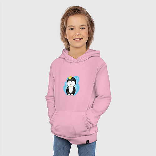 Детская толстовка-худи Королевский пингвин / Светло-розовый – фото 3