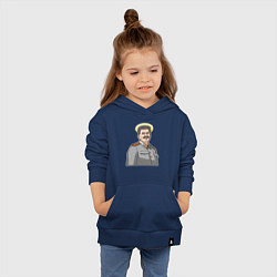 Толстовка детская хлопковая Сталин с нимбом, цвет: тёмно-синий — фото 2