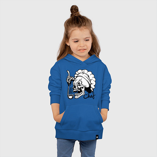 Детская толстовка-худи Chef skull / Синий – фото 4