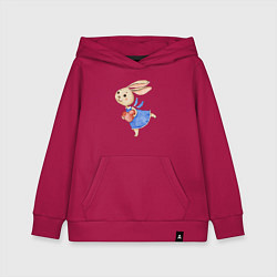 Толстовка детская хлопковая Зайка в полете с сердечком, цвет: маджента