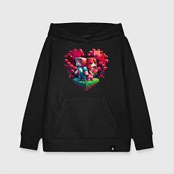Толстовка детская хлопковая Влюбленные в Minecraft, цвет: черный