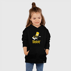Толстовка детская хлопковая Slipknot Барт Симпсон рокер, цвет: черный — фото 2