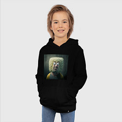 Толстовка детская хлопковая Человек-квадратная голова, цвет: черный — фото 2