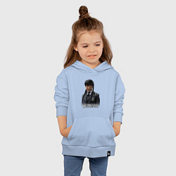 Толстовка детская хлопковая Уэнсдэй Аддамс фото, цвет: мягкое небо — фото 2