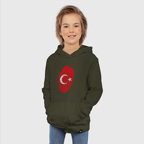 Детская толстовка-худи Отпечаток Турции / Хаки – фото 3