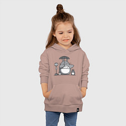 Толстовка детская хлопковая Тоторо с зонтиком, цвет: пыльно-розовый — фото 2