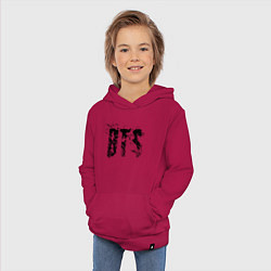 Толстовка детская хлопковая BTS logo, цвет: маджента — фото 2