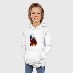 Толстовка детская хлопковая Злой русский медведь, цвет: белый — фото 2