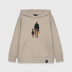 Толстовка детская хлопковая Сын и его отец, цвет: миндальный