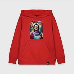 Толстовка детская хлопковая Космонавт Сальвадор Дали, цвет: красный