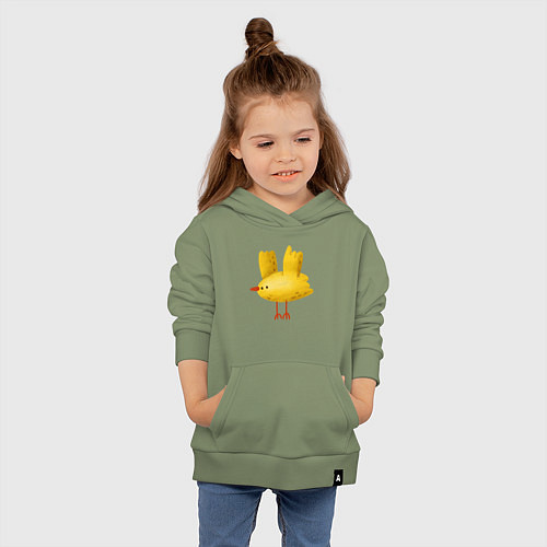 Детская толстовка-худи Желтая птичка / Авокадо – фото 4