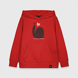Толстовка детская хлопковая Влюбленная Улитка, цвет: красный