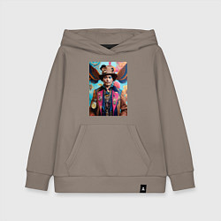 Толстовка детская хлопковая Джонни Депп - стимпанк - нейросеть - фантазия, цвет: утренний латте