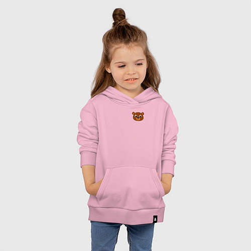 Детская толстовка-худи Мордочка медведя / Светло-розовый – фото 4