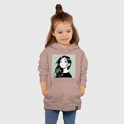 Толстовка детская хлопковая Romantic anime girl in tears, цвет: пыльно-розовый — фото 2