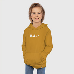 Толстовка детская хлопковая B A P big glitch logo, цвет: горчичный — фото 2