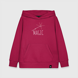 Толстовка детская хлопковая Magic надпись и волшебная палка, цвет: маджента