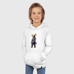 Толстовка детская хлопковая Слон - киберпанк - нейросеть, цвет: белый — фото 2