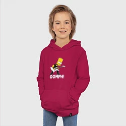 Толстовка детская хлопковая OOMPH! Барт Симпсон роке, цвет: маджента — фото 2