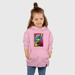 Толстовка детская хлопковая Сюрреализм от нейросети, цвет: светло-розовый — фото 2