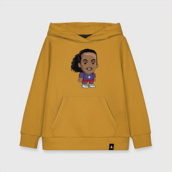 Толстовка детская хлопковая Ronaldinho Barcelona, цвет: горчичный