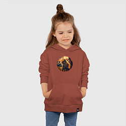 Толстовка детская хлопковая Кот-диджей, цвет: кирпичный — фото 2