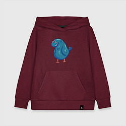 Толстовка детская хлопковая Инакомыслящий голубь, цвет: меланж-бордовый