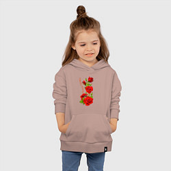 Толстовка детская хлопковая Прекрасная Ярослава - букет из роз, цвет: пыльно-розовый — фото 2