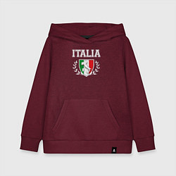 Толстовка детская хлопковая Italy map, цвет: меланж-бордовый