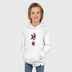 Толстовка детская хлопковая Марио на грибе, цвет: белый — фото 2