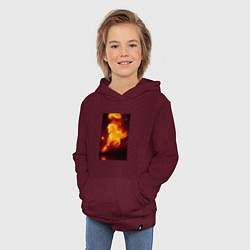 Толстовка детская хлопковая Скачущий огненный конь, цвет: меланж-бордовый — фото 2