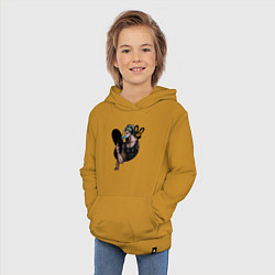 Толстовка детская хлопковая Buddha with ice cream, цвет: горчичный — фото 2