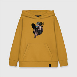 Толстовка детская хлопковая Buddha with ice cream, цвет: горчичный