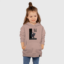 Толстовка детская хлопковая Котик из Hi-Fi Rush, цвет: пыльно-розовый — фото 2