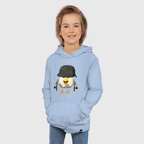 Детская толстовка-худи Chicken Gun в каске / Мягкое небо – фото 3