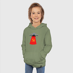Толстовка детская хлопковая Тарелка СССР, цвет: авокадо — фото 2