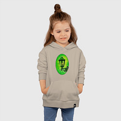 Толстовка детская хлопковая Зелёный уличный фонарь в рамке, цвет: миндальный — фото 2