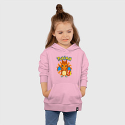 Толстовка детская хлопковая Покемон Чармандер, цвет: светло-розовый — фото 2