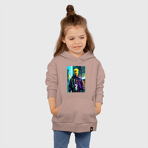 Детская толстовка-худи Крутой чувак Барт Симпсон / Пыльно-розовый – фото 4