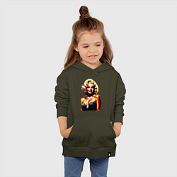 Толстовка детская хлопковая Голова Мерлин Монро, цвет: хаки — фото 2