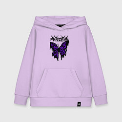 Толстовка детская хлопковая Gothic black butterfly, цвет: лаванда