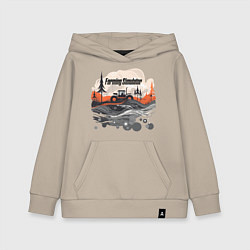 Толстовка детская хлопковая Farming Simulator - Vector flаt, цвет: миндальный