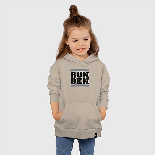 Детская толстовка-худи Run Brooklyn Nets / Миндальный – фото 4