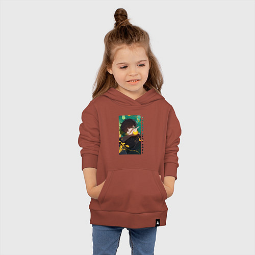 Детская толстовка-худи Взгляд Дань Хэна / Кирпичный – фото 4